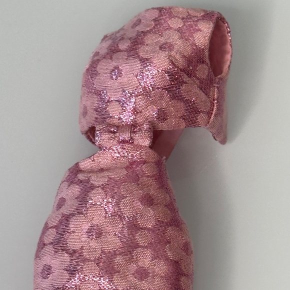 Fashion Doll Pink Glamour Metallic Dress Poppy Parker Outfit Retro 60s Floral IT - Picture 6 of 6